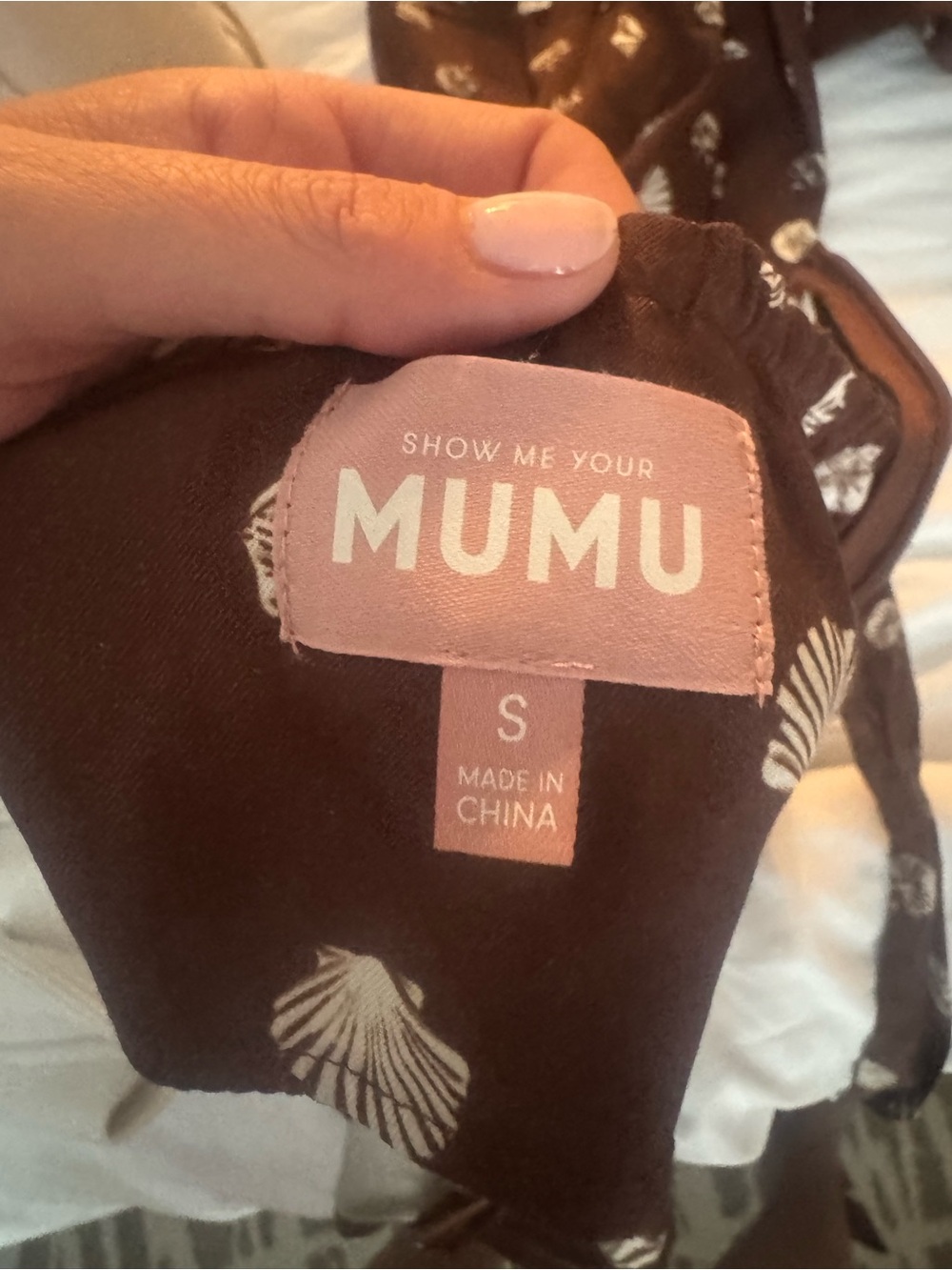 Show Me Your MuMu Brown Halter Maxi Dress with White Print - Picture 2 of 2